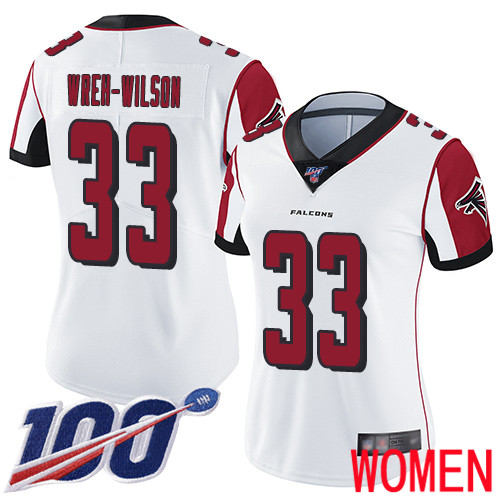 Atlanta Falcons Limited White Women Blidi Wreh-Wilson Road Jersey NFL Football #33 100th Season Vapor Untouchable->atlanta falcons->NFL Jersey